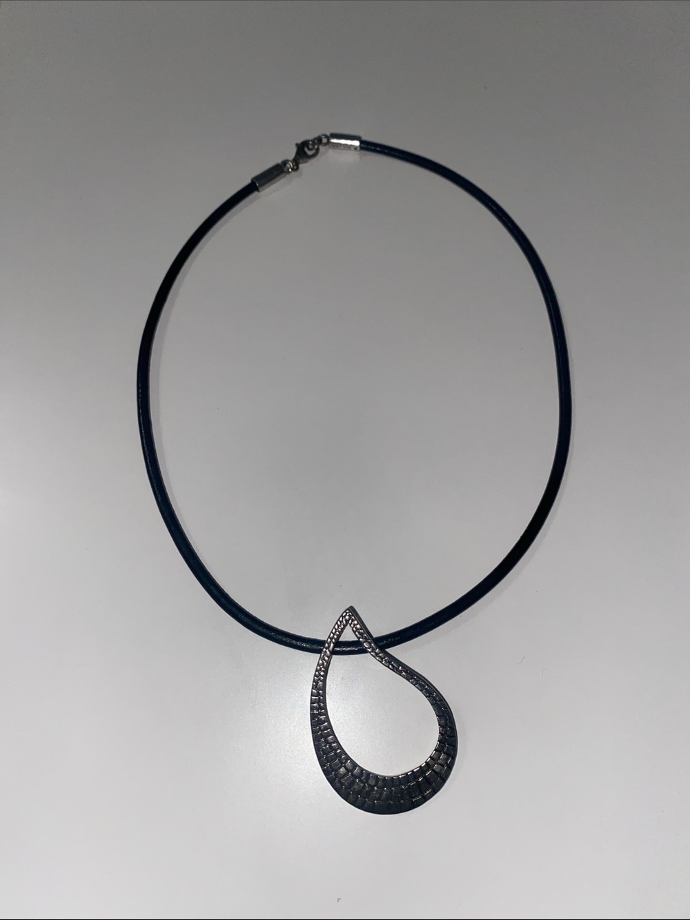 Vintage Silver Teardrop Pendant Necklace by Lia Sophia